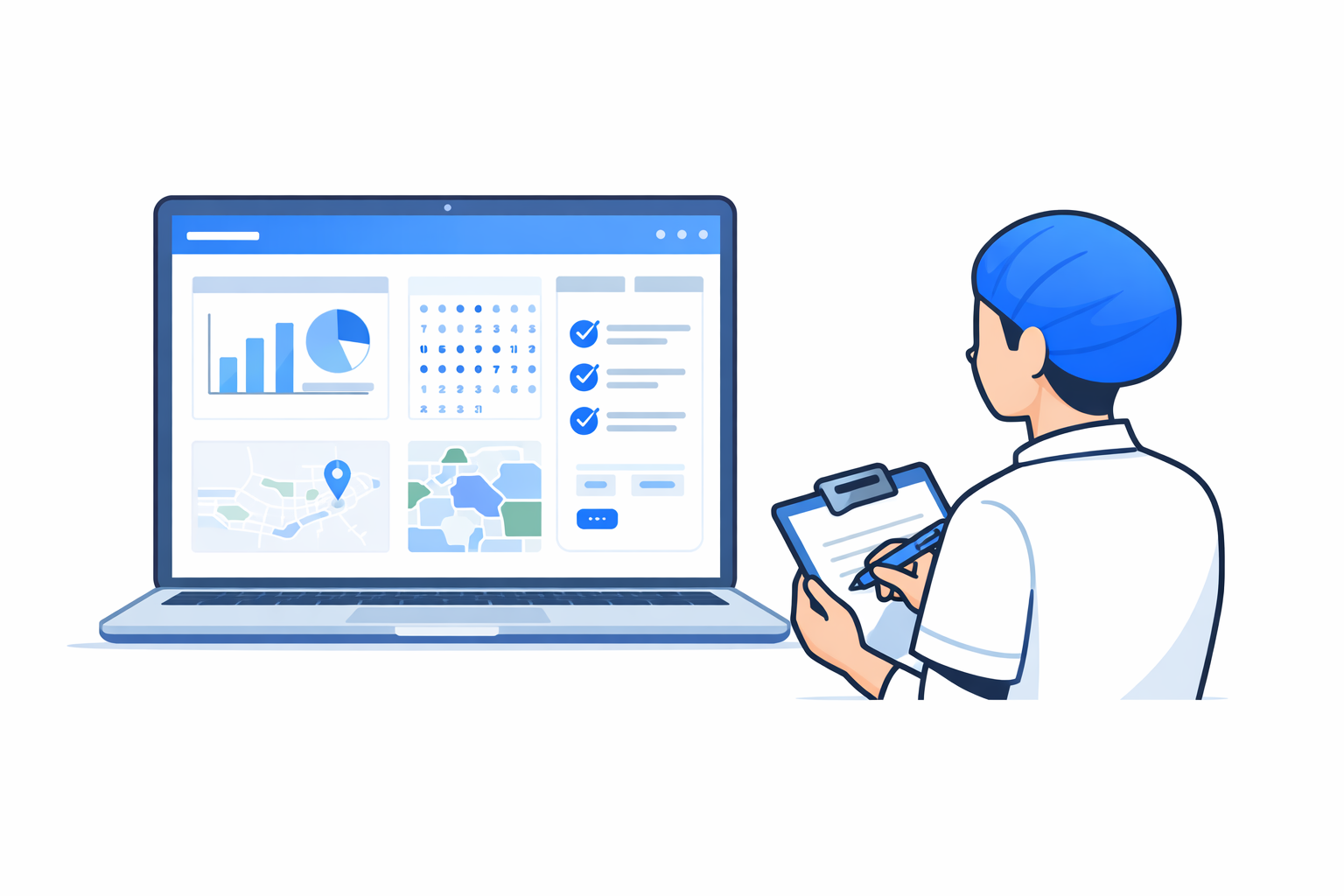 Ilustrasi pemantauan dan pelaporan